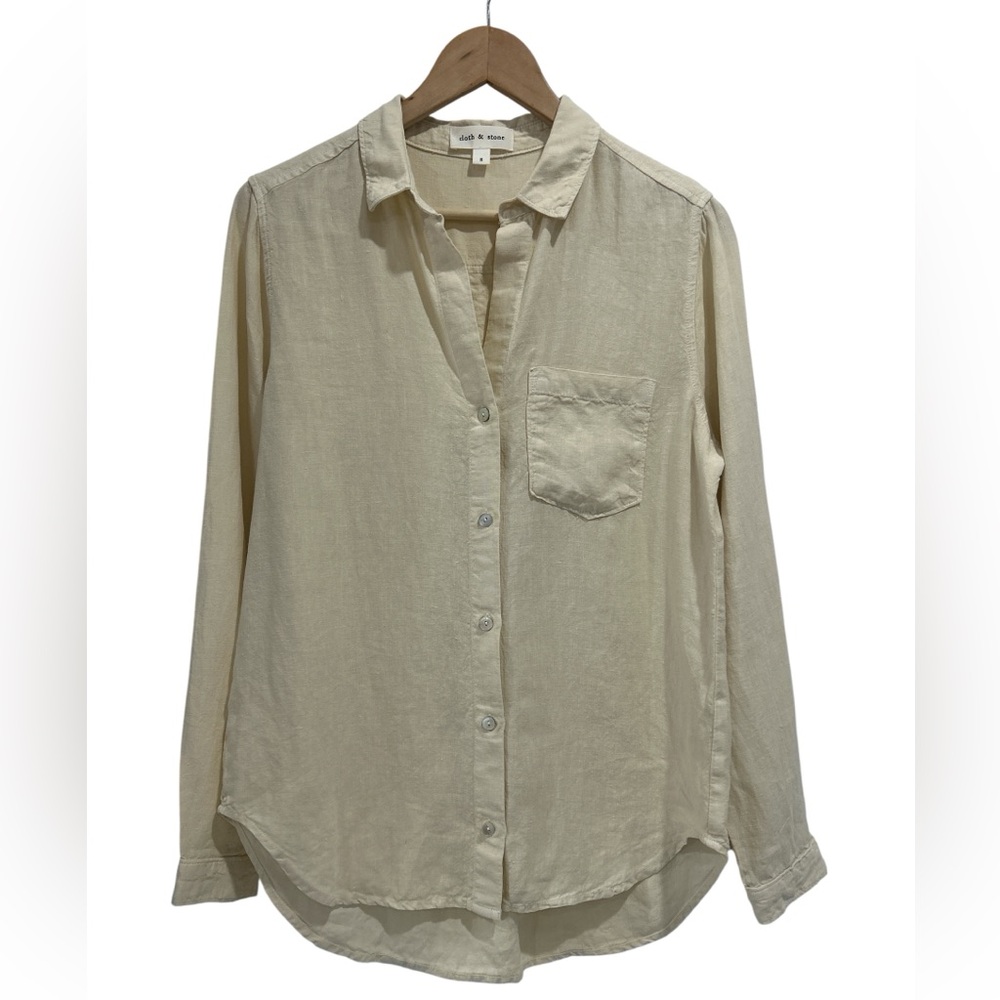 cloth & stone Cream Button-Down Shirt